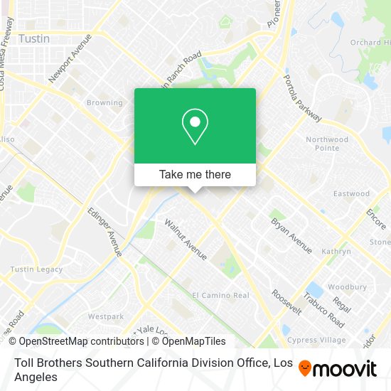 Toll Brothers Southern California Division Office map