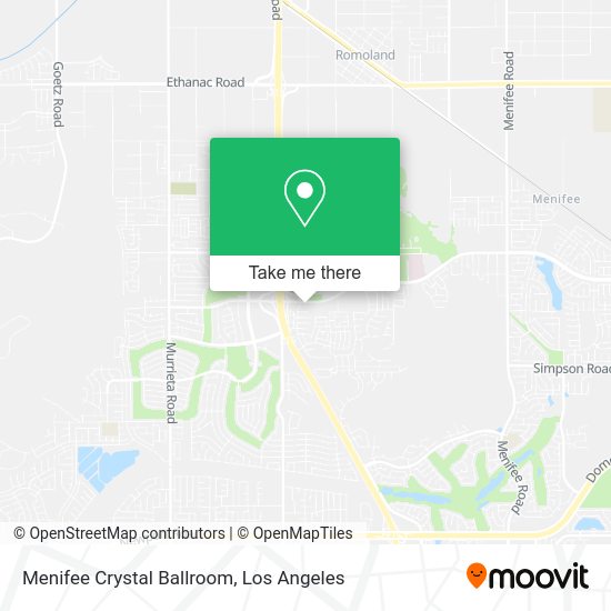 Menifee Crystal Ballroom map