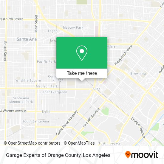 Garage Experts of Orange County map