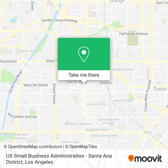 Mapa de US Small Business Administration - Santa Ana District