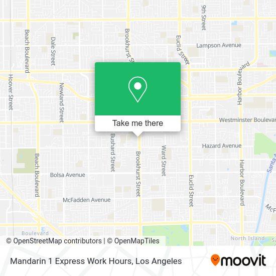 Mandarin 1 Express Work Hours map