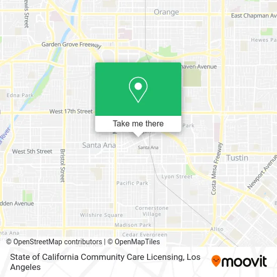 Mapa de State of California Community Care Licensing