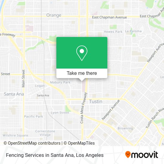 Mapa de Fencing Services in Santa Ana