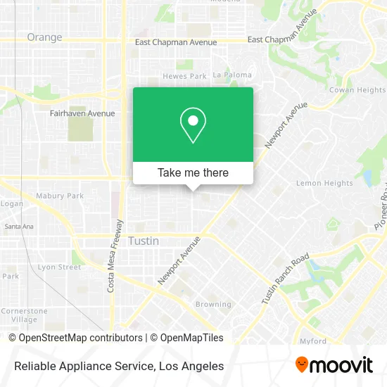 Reliable Appliance Service map