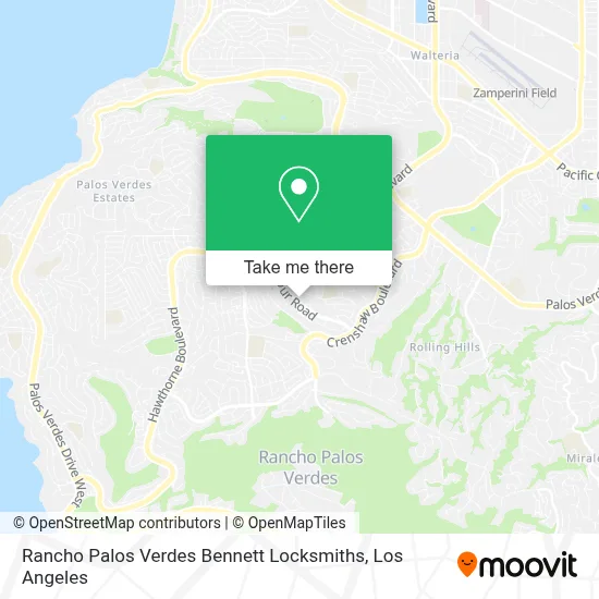 Rancho Palos Verdes Bennett Locksmiths map