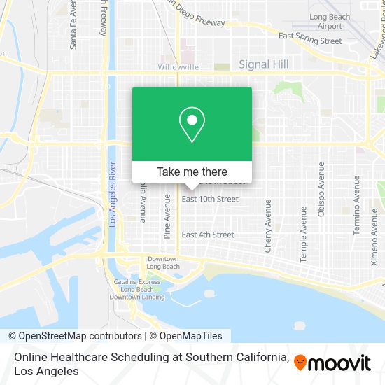 Online Healthcare Scheduling at Southern California map