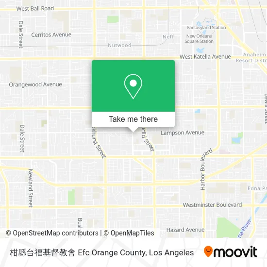 Mapa de 柑縣台福基督教會 Efc Orange County