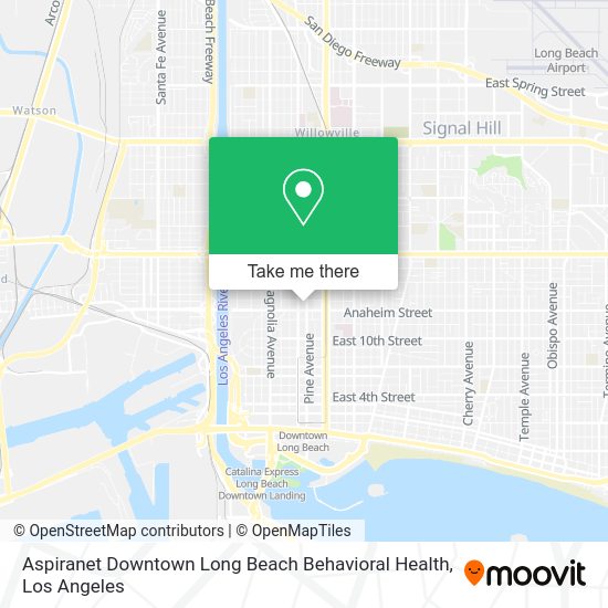 Mapa de Aspiranet Downtown Long Beach Behavioral Health