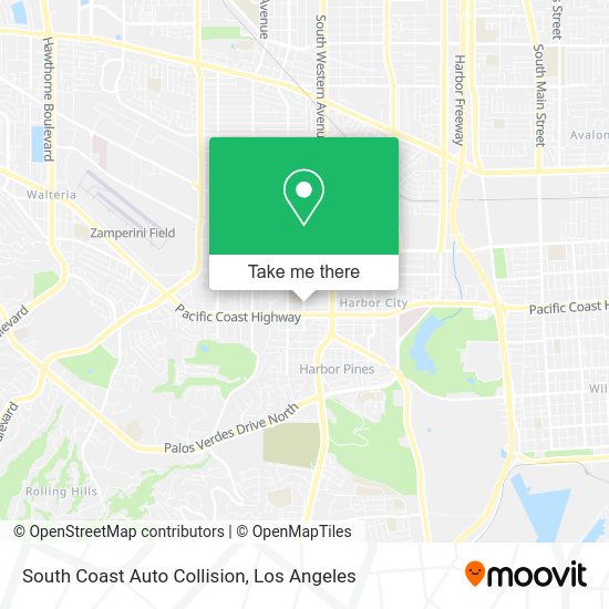 South Coast Auto Collision map