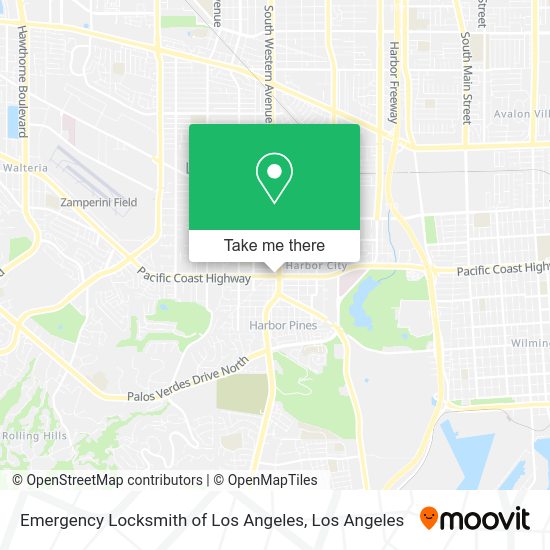 Emergency Locksmith of Los Angeles map