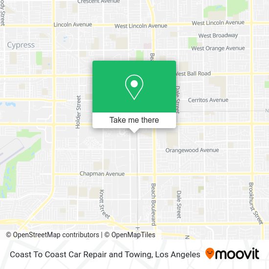 Coast To Coast Car Repair and Towing map
