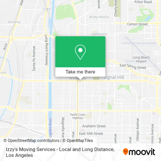 Izzy's Moving Services - Local and Long Distance map