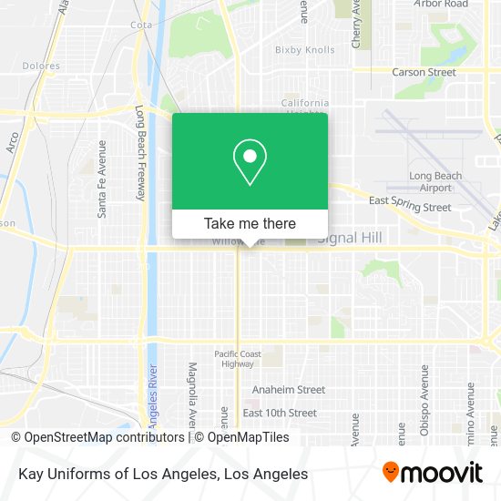 Kay Uniforms of Los Angeles map
