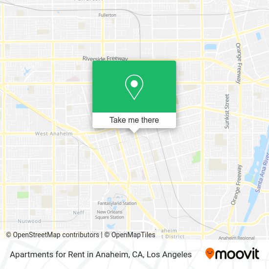 Mapa de Apartments for Rent in Anaheim, CA