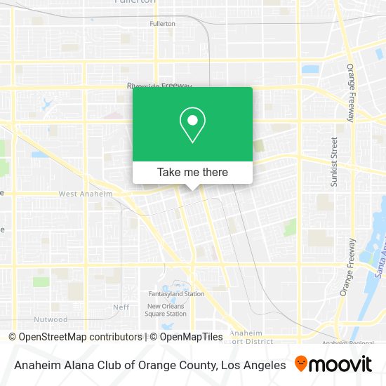 Anaheim Alana Club of Orange County map