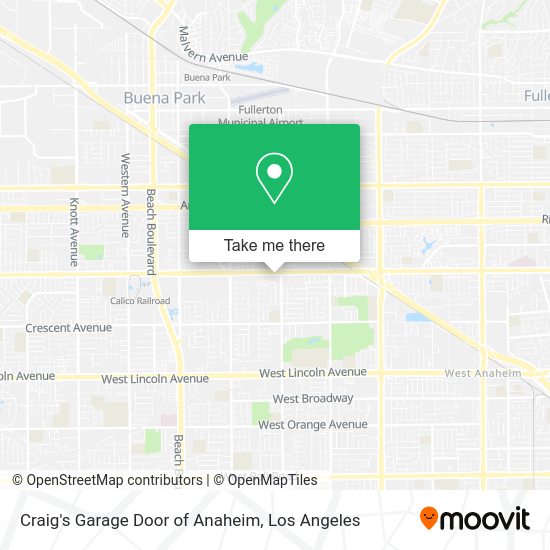 Mapa de Craig's Garage Door of Anaheim