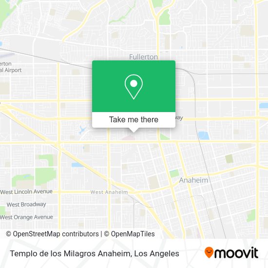 Templo de los Milagros Anaheim map