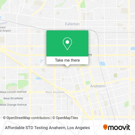 Affordable STD Testing Anaheim map