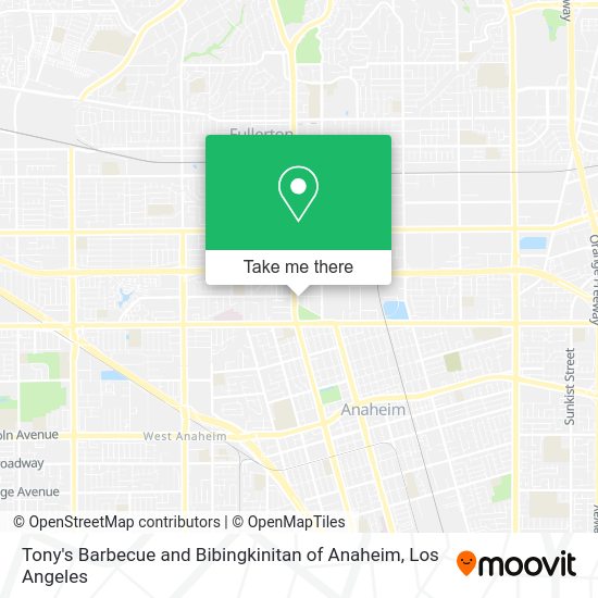 Mapa de Tony's Barbecue and Bibingkinitan of Anaheim