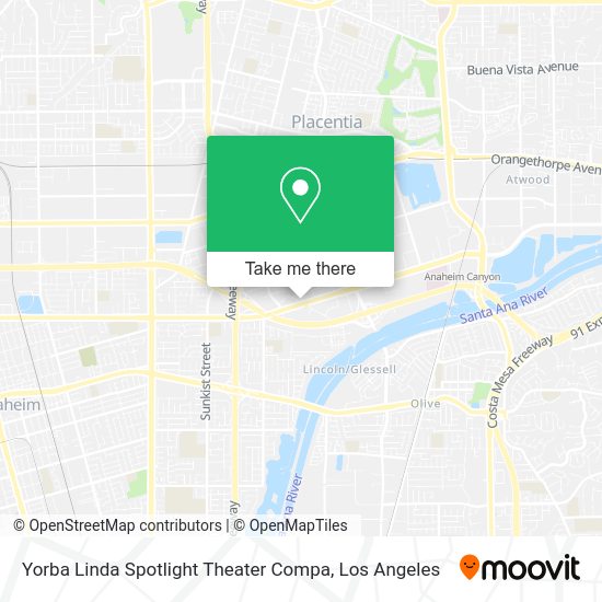 Mapa de Yorba Linda Spotlight Theater Compa