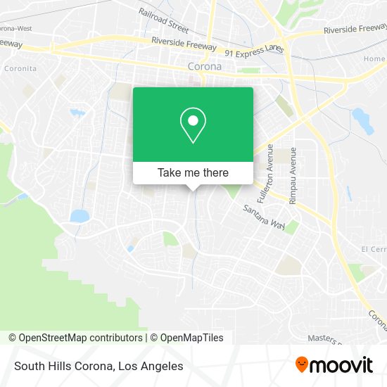 South Hills Corona map