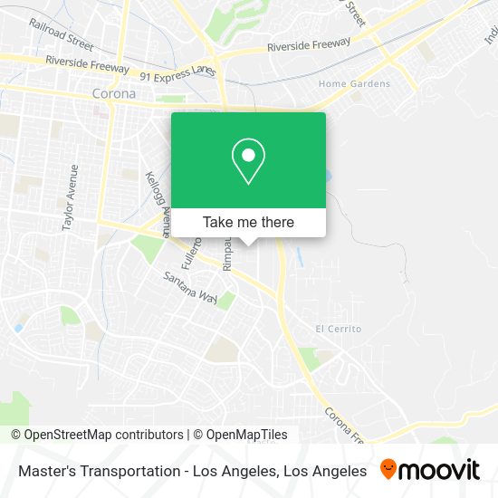 Master's Transportation - Los Angeles map