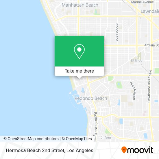 Mapa de Hermosa Beach 2nd Street