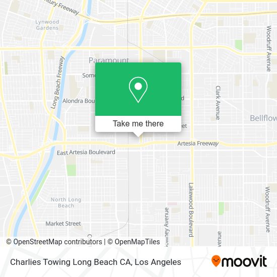 Mapa de Charlies Towing Long Beach CA