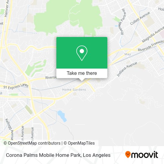 Corona Palms Mobile Home Park map