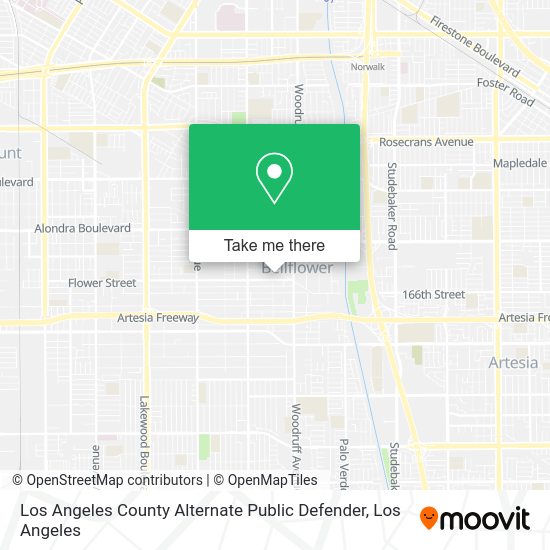 Mapa de Los Angeles County Alternate Public Defender
