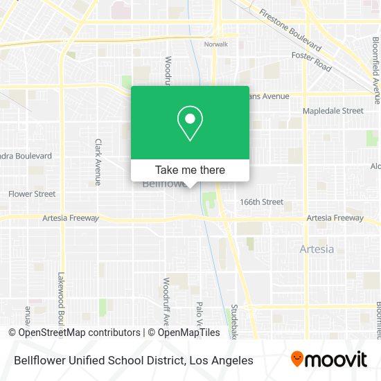 Bellflower Unified School District map