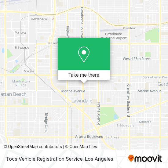 Tocs Vehicle Registration Service map