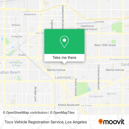 Tocs Vehicle Registration Service map