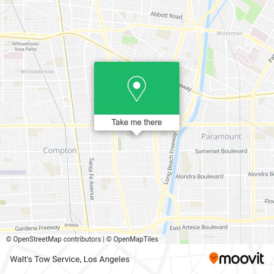 Walt's Tow Service map