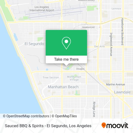 Mapa de Sauced BBQ & Spirits - El Segundo