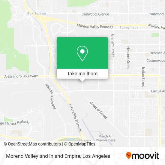Moreno Valley and Inland Empire map