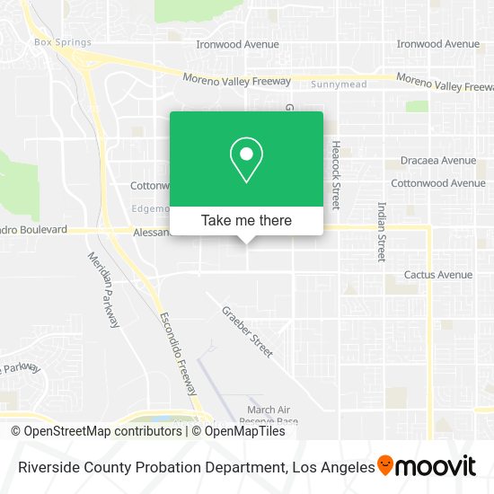 Mapa de Riverside County Probation Department