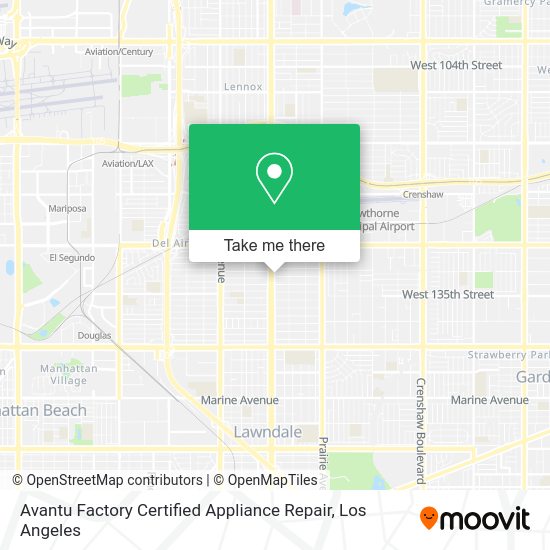 Mapa de Avantu Factory Certified Appliance Repair