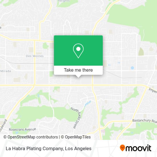 Mapa de La Habra Plating Company