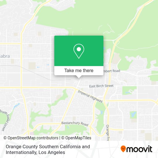 Orange County Southern California and Internationally map