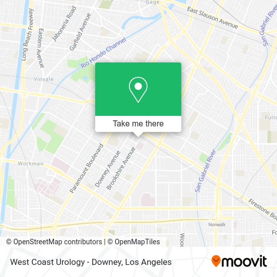 West Coast Urology - Downey map
