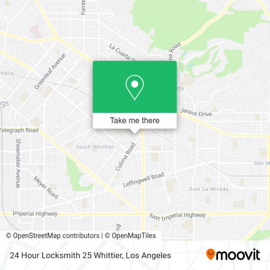 Mapa de 24 Hour Locksmith 25 Whittier