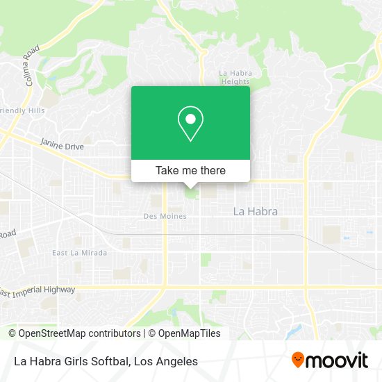 La Habra Girls Softbal map