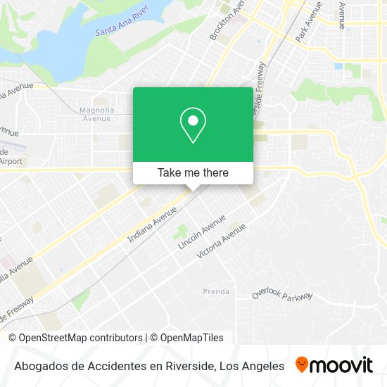 Mapa de Abogados de Accidentes en Riverside
