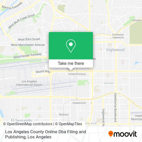 Los Angeles County Online Dba Filing and Publishing map