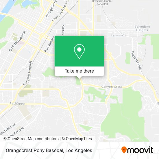 Mapa de Orangecrest Pony Basebal