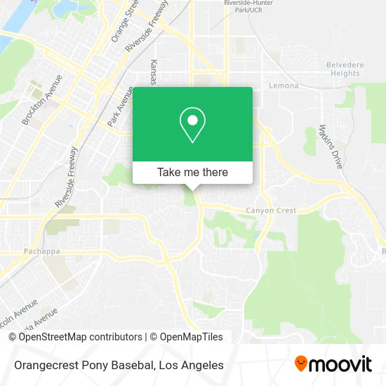 Mapa de Orangecrest Pony Basebal