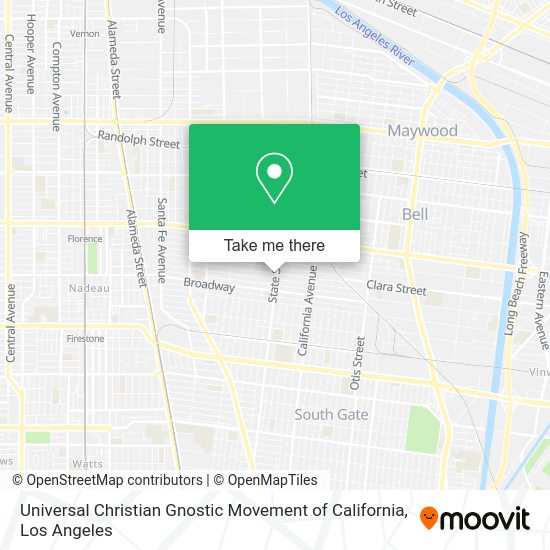 Universal Christian Gnostic Movement of California map