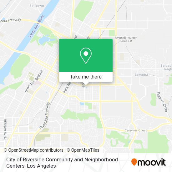 City of Riverside Community and Neighborhood Centers map