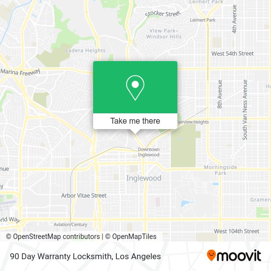 90 Day Warranty Locksmith map